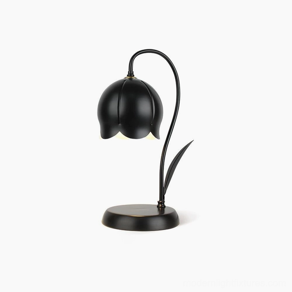White lily candle warmer lamp with 59-inch power cord on bathroom vanity creating spa ambiance