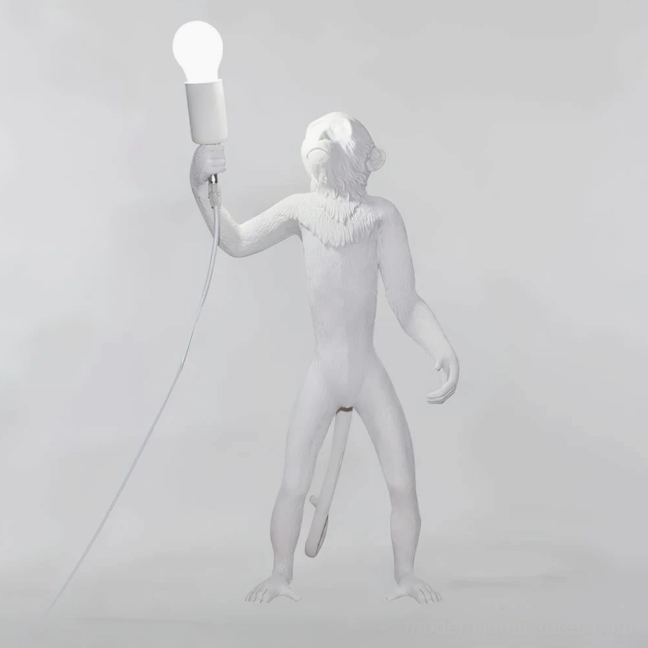 White monkey table lamp full product display artistic desk light