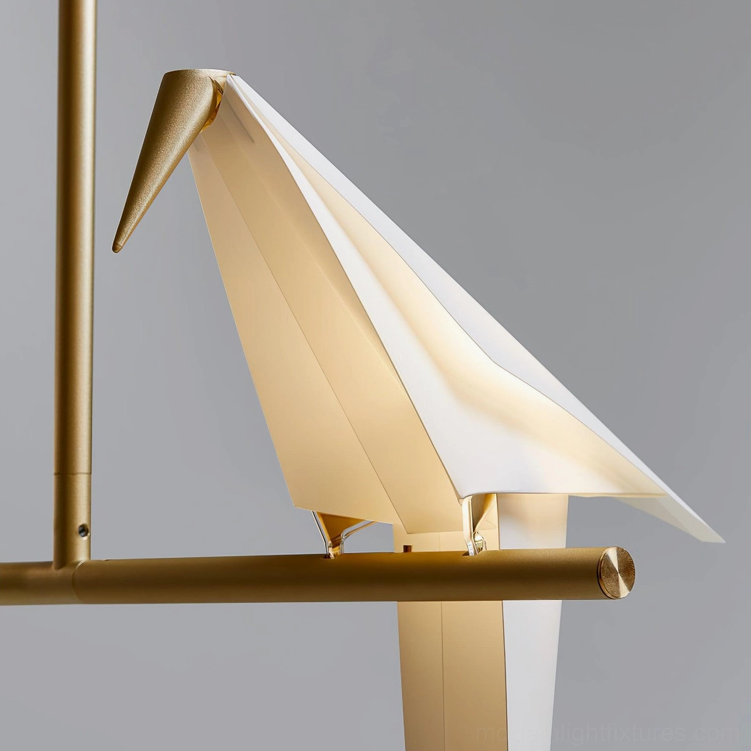 White paper crane chandelier front view modern pendant light