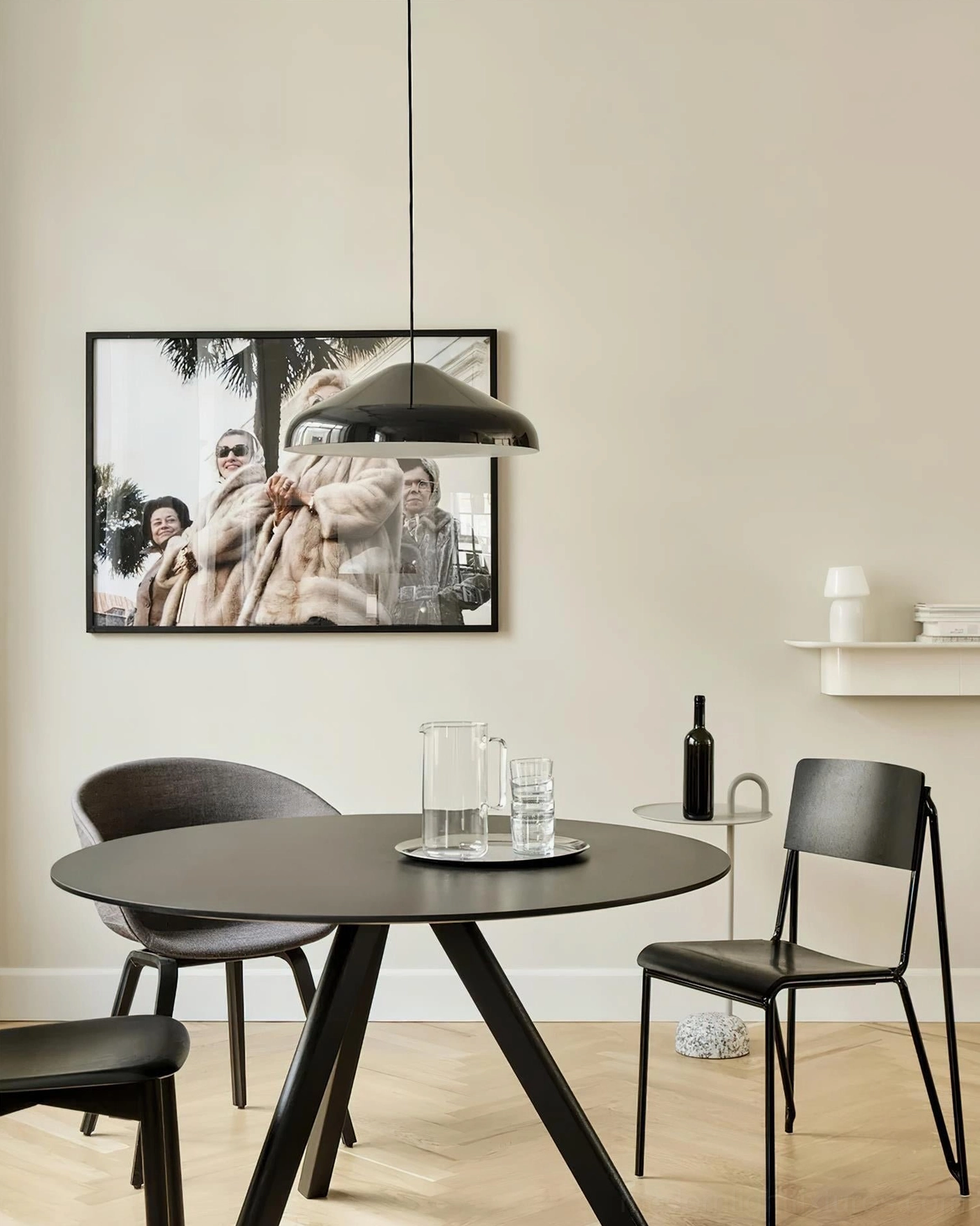 White dome pendant lamp minimalist interior design application