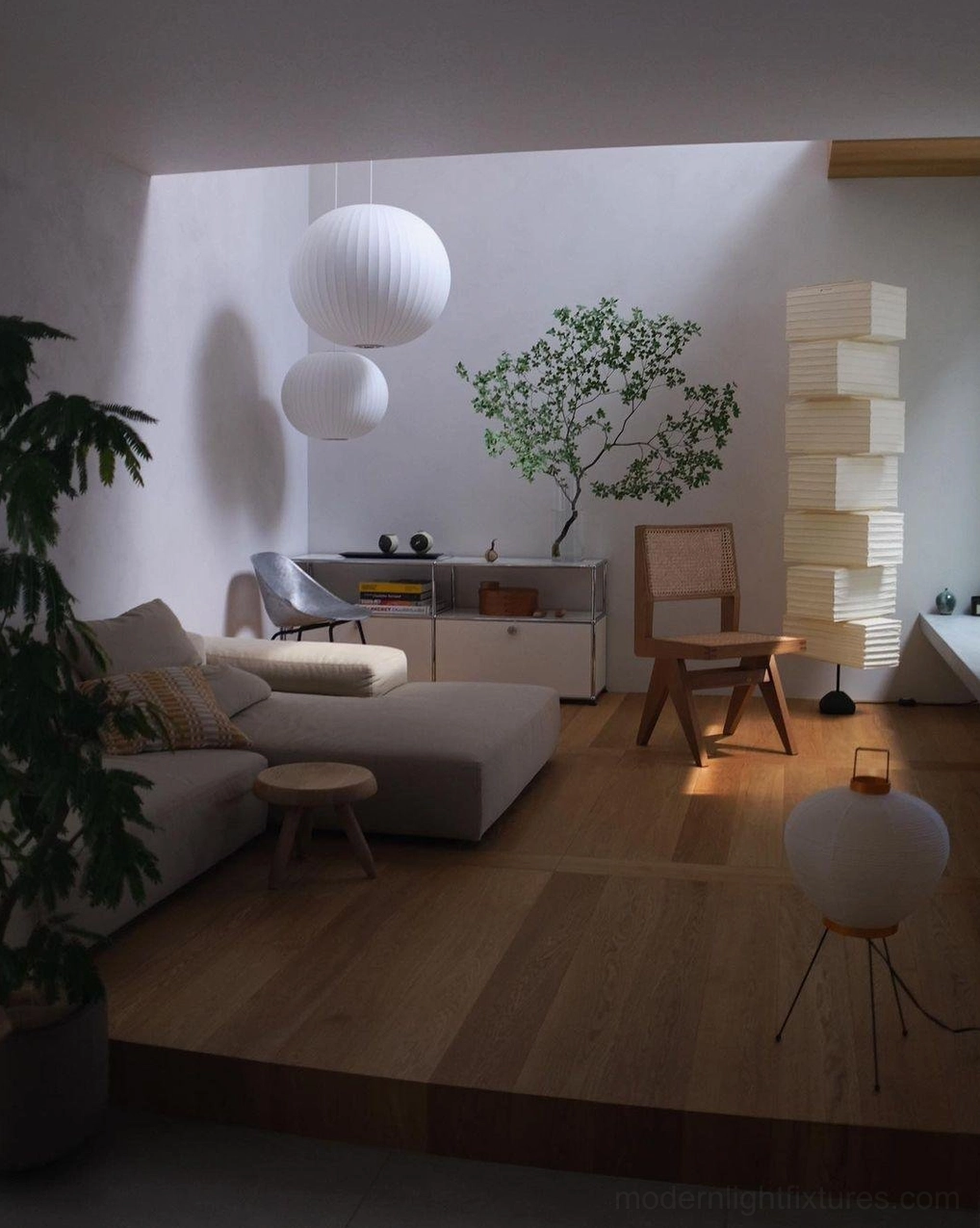 White polymer bubble pendant light - durable modern shade material