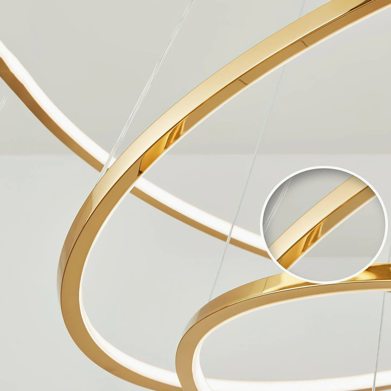 Modern white ring chandelier variant showcasing minimalist aesthetic in contemporary design setting