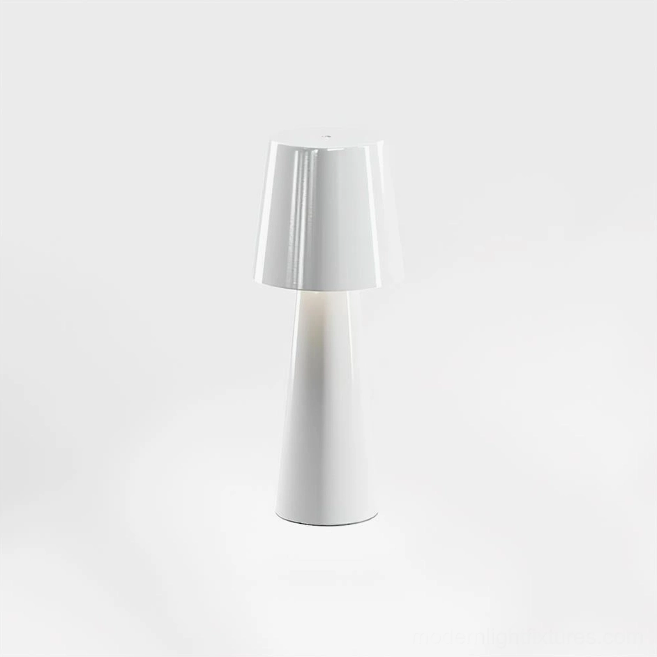 Pure white ceramic tapered table lamp 10cm diameter 25cm height specifications
