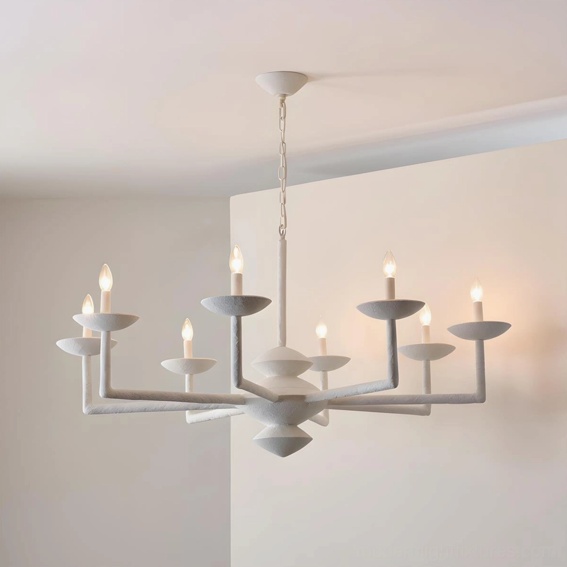 White sculptural vine chandelier 120cm size, multi-arm pendant light fixture modern design