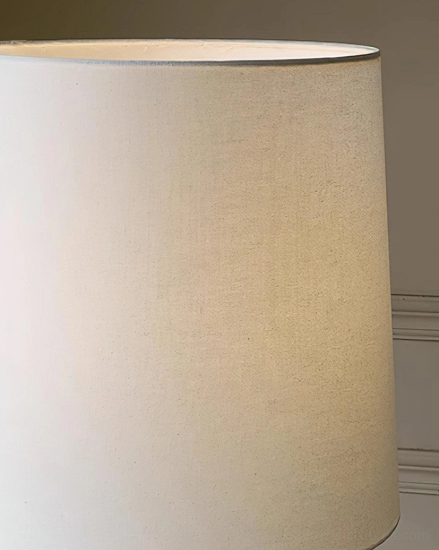 Complete stacked wood floor lamp with foot switch control and extended power cord for convenience