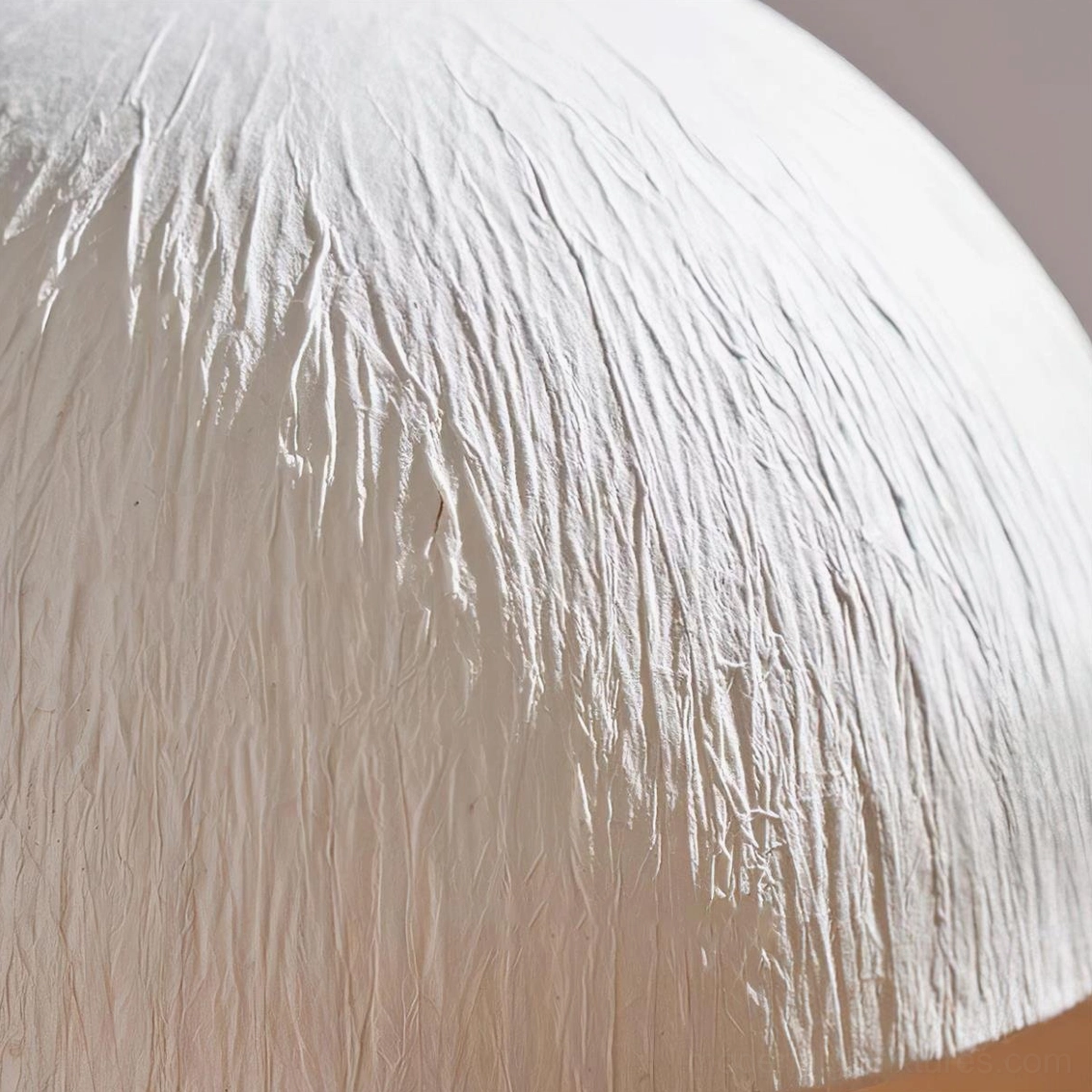 Stacked wood ring table lamp natural wood tone shade detail fabric rice paper dome modern fixture