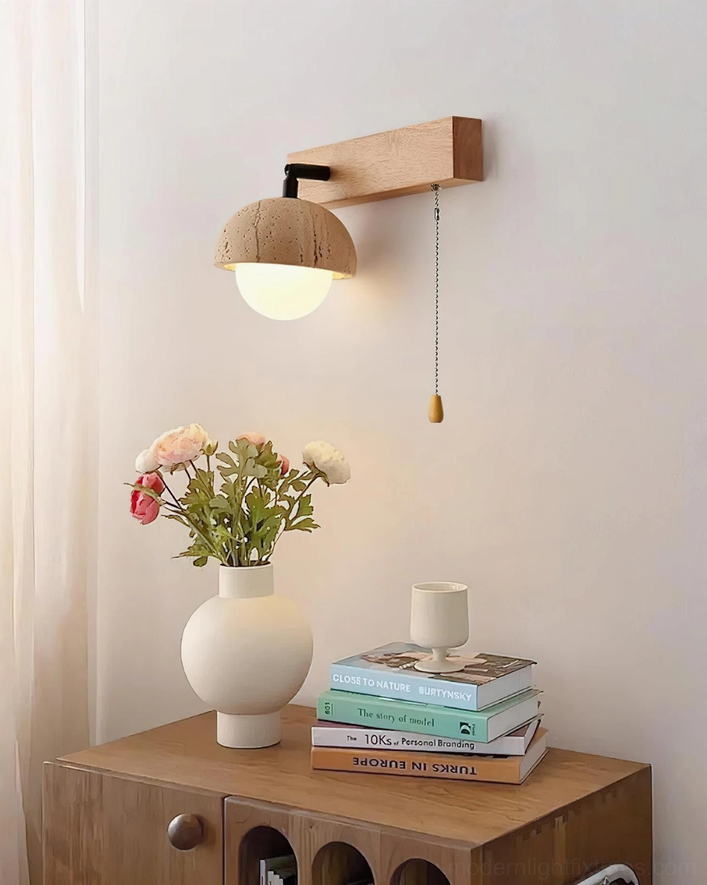 Rustic wooden backplate wall lamp showcasing artisanal craftsmanship and material authenticity