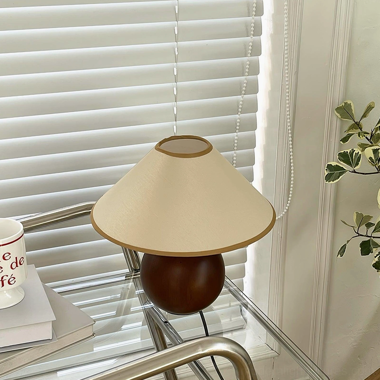Wooden table lamp showing warm color tone and natural material finish in home decor