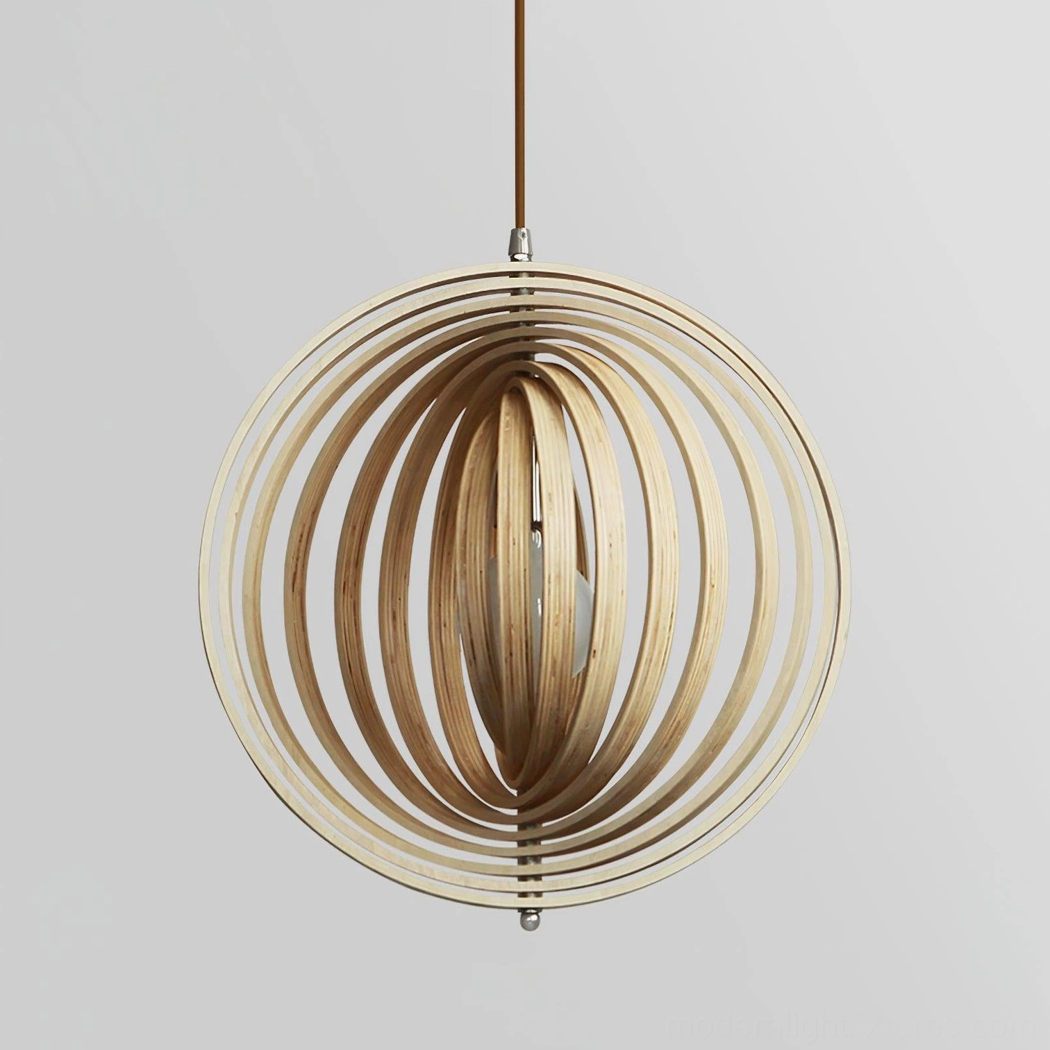 Wooden sphere pendant light installation guide showing E26 E27 socket mounting and wire adjustment