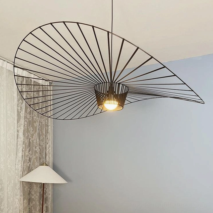 Woven fiber glass pendant 200 cm size expansive monumental statement