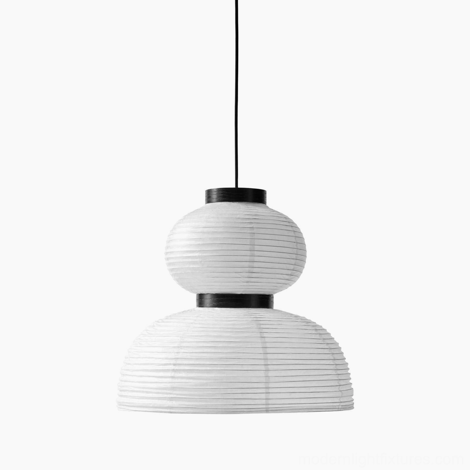 Xuan paper pendant hanging lamp in modern minimalist setting with clean architectural lines