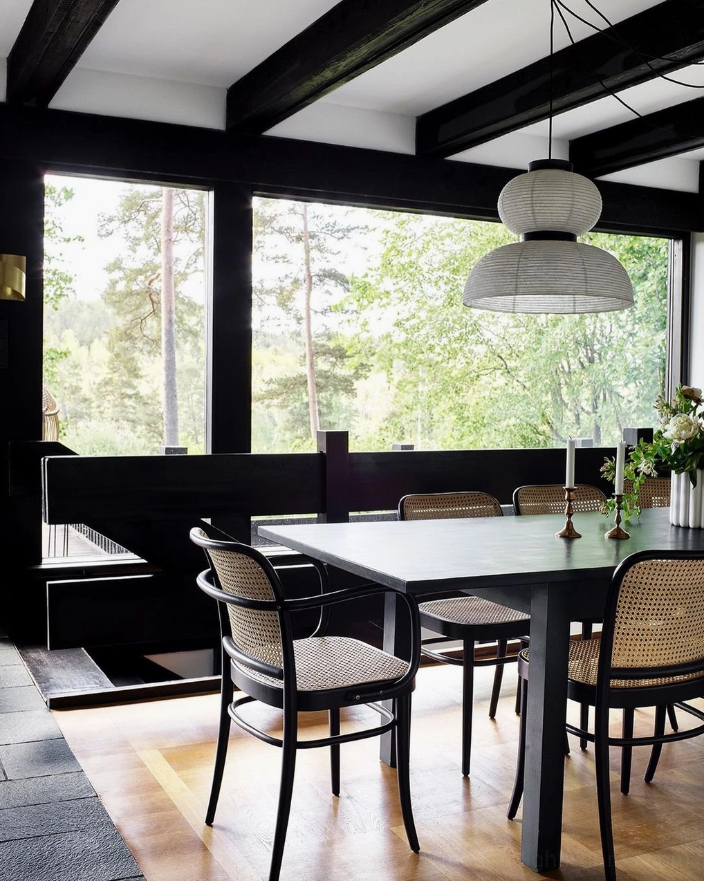Xuan paper pendant lamp cluster with varying sizes creating visual interest in interior