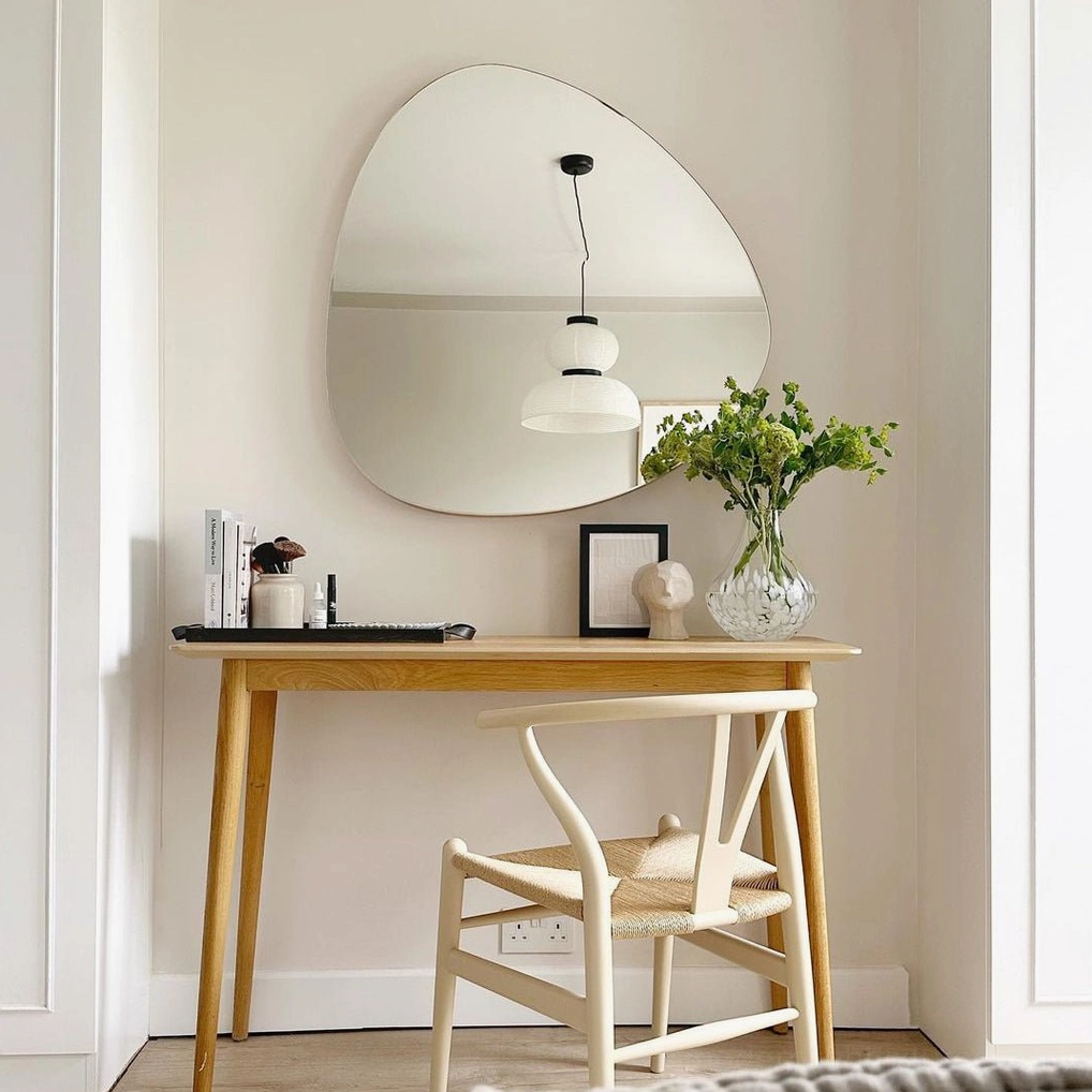 Xuan paper pendant lamp with black oak frame rings in Scandinavian interior design