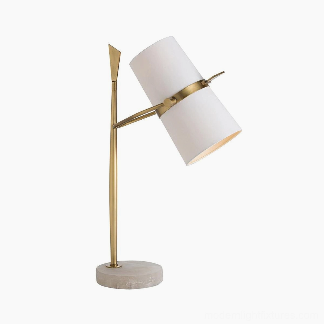 Yasmin table lamp gold white color variant rotating shade display