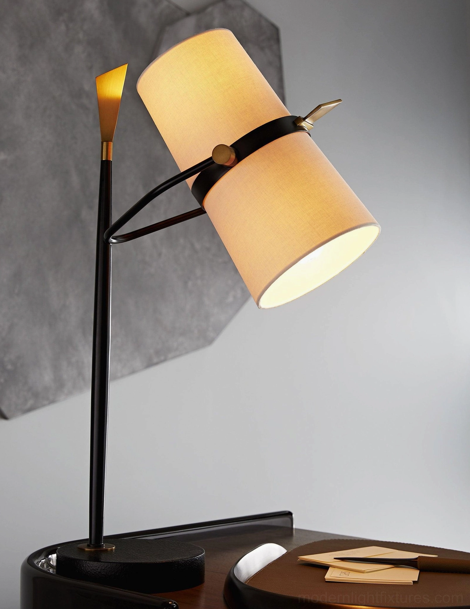 Yasmin modern rotating table lamp bedroom nightstand placement