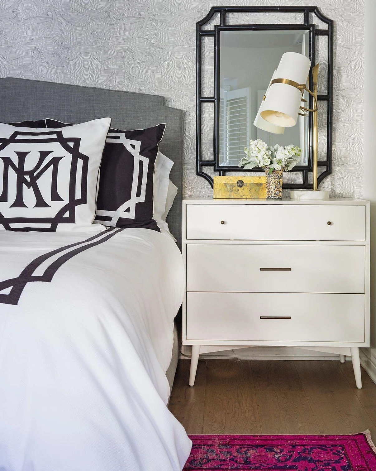 Yasmin metal table lamp with rotating white linen shade mechanism