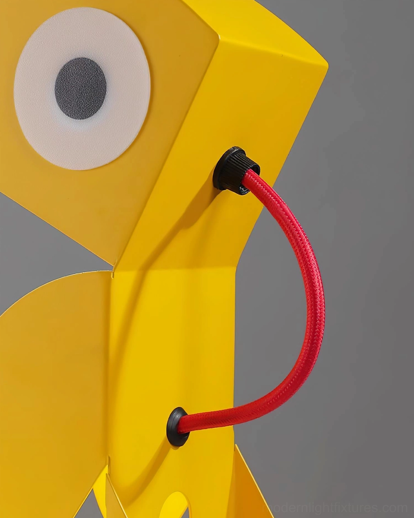 Yellow toucan table lamp with push button switch control and 59 inch power cord features