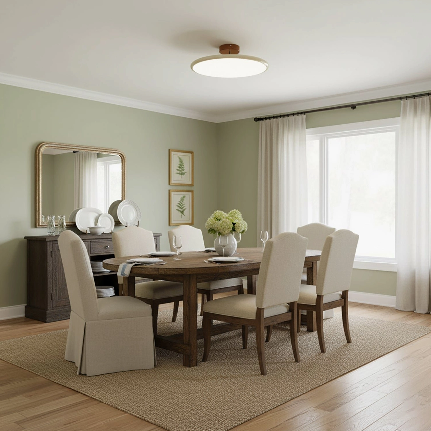 Zayn ceiling light comparison view showing multiple sizes and color options in contemporary home setting