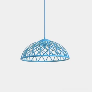 Zeela blue braided rope dome pendant light with modern minimalist design in studio view