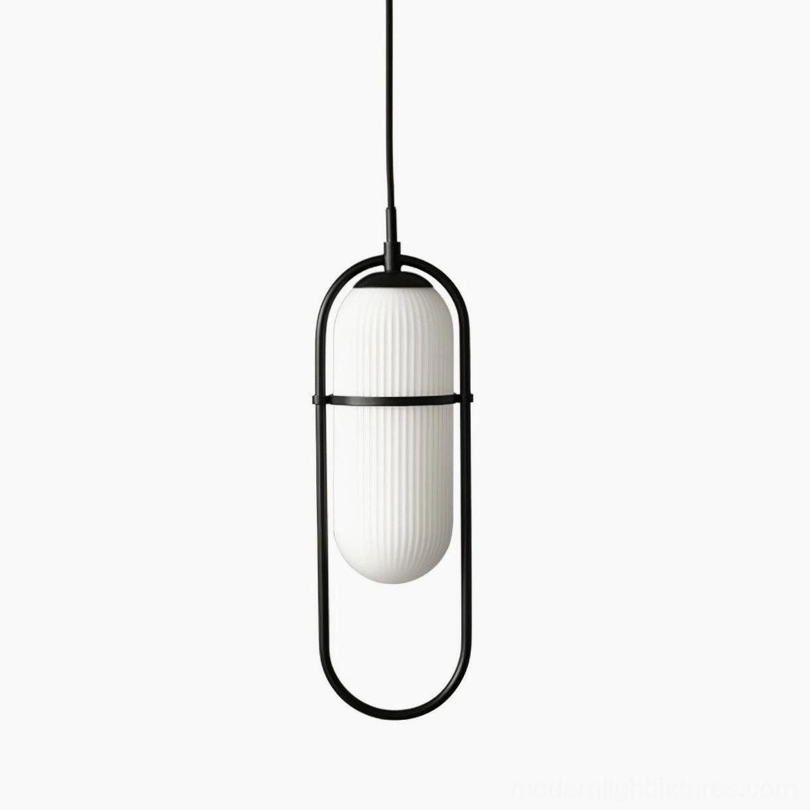 Zesta pendant light architectural design showing sculptural oval frame and frosted glass diffusion